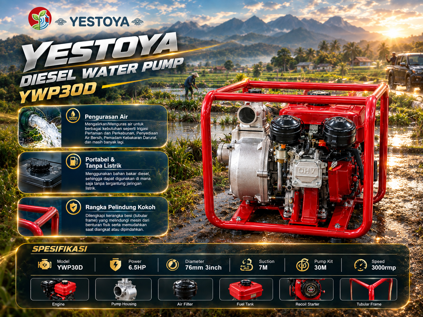 Diesel Water Pump YWP30D