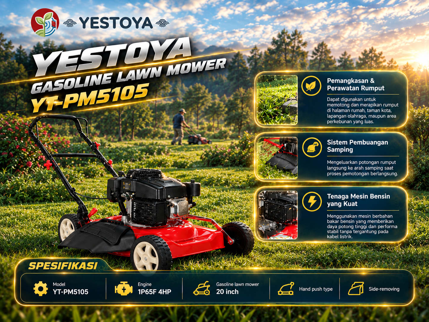 Gasoline Lawn Mower YT-PM5105