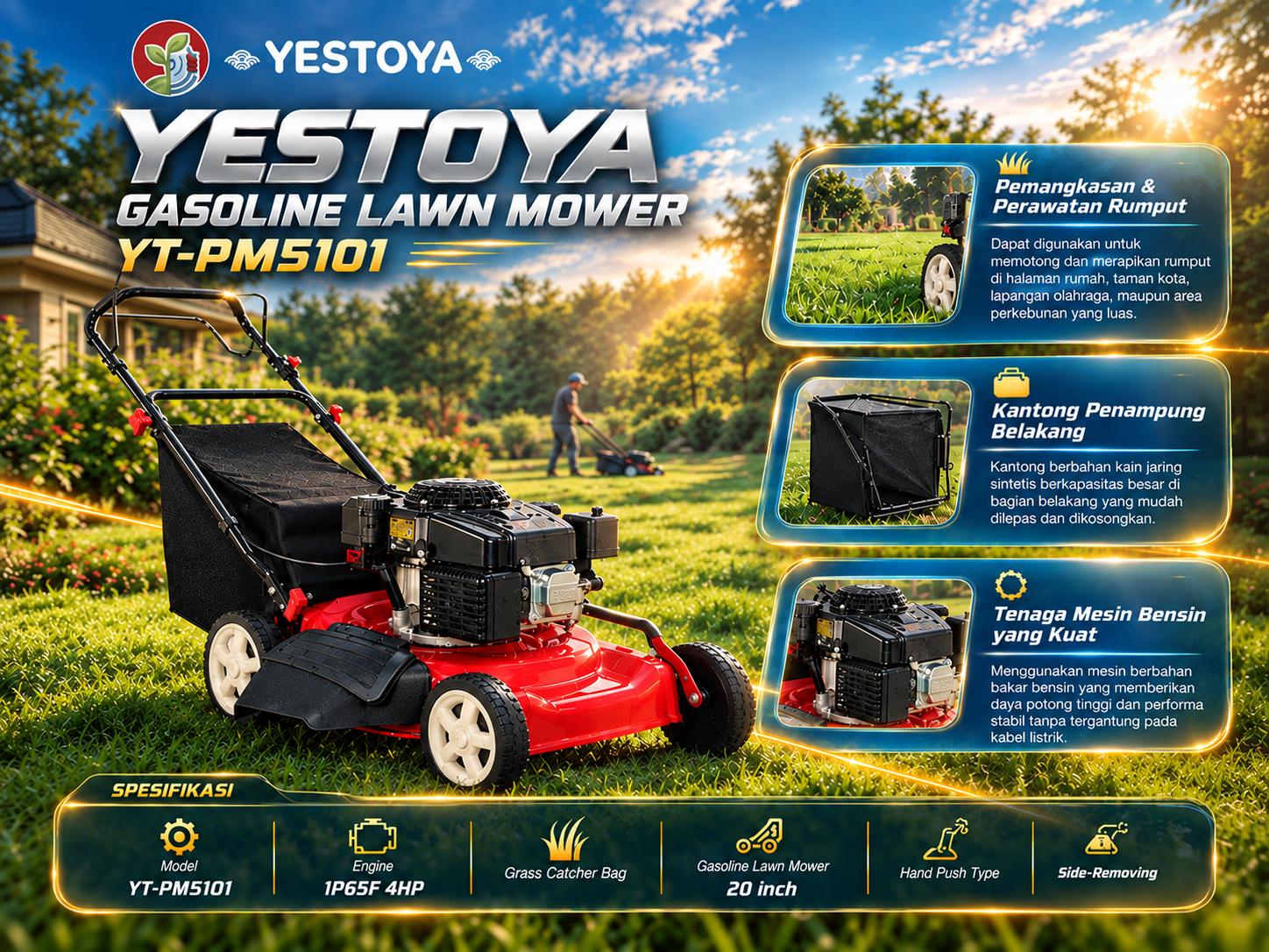Gasoline Lawn Mower YT-PM5101